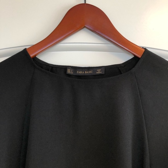 🌈 6/$60, Zara Batwing Sleeve Top, Black, Small - Picture 2 of 6